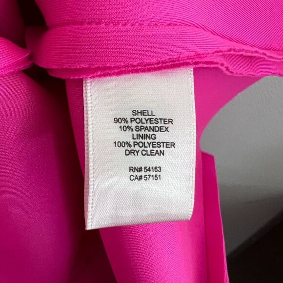 Eliza J. One-Shoulder Scuba Crepe Cocktail Dress in Hot Pink - Picture 8 of 8